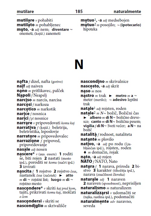 Italijanščina – slovarček