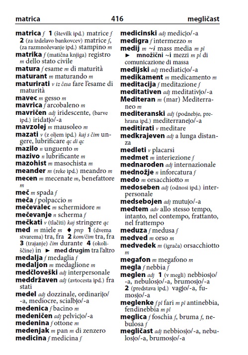 Italijanščina slovarček